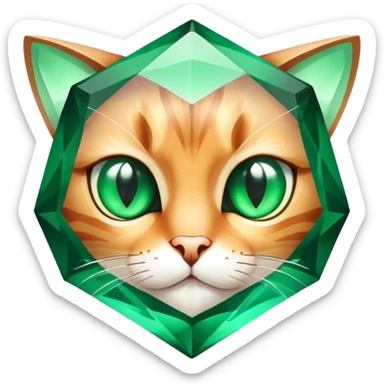 HEXAGON SHAPED GEM with CAT EYES sticker
