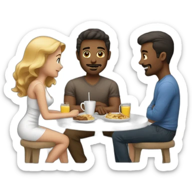 a man watching his wife hangout with her boyfriend sticker