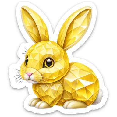 bunny made of yellow crystals sticker