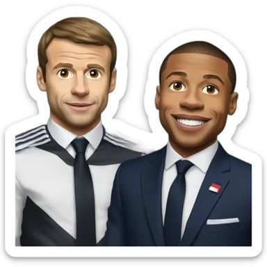 emmanuel macron kylian mbappe sticker