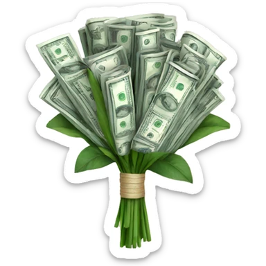 A bouquet of money sticker