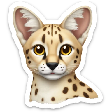 beige and white serval sticker