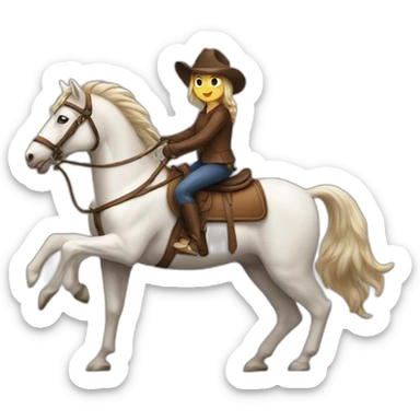 Cat riding a horse sticker