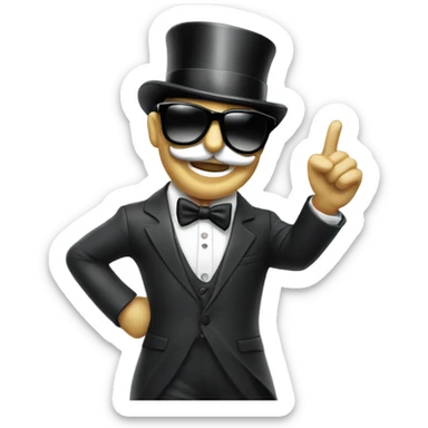 monopoly man celebrating in sunglasses sticker