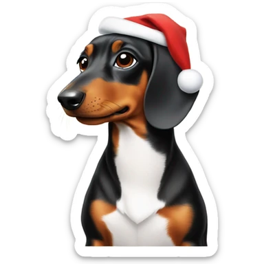 Daschund Christmas sticker