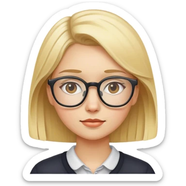 Blond girl with glasses sticker