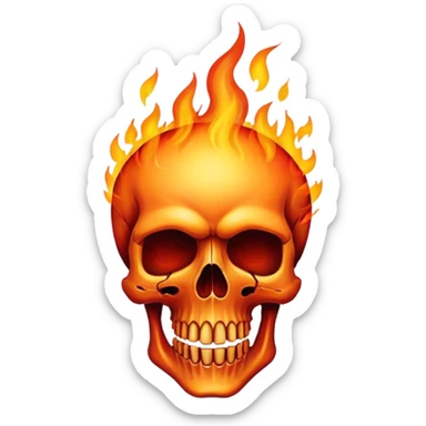 Flaming skull sticker