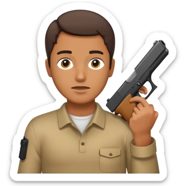 Un moreno con una gloc en mano tapándose la cara sticker