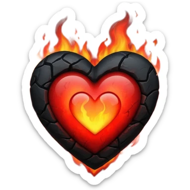 Black and red heart on fires, these are awesome can I get some option that are similar. The difference would be taking out the flame symbol in the middle  sticker