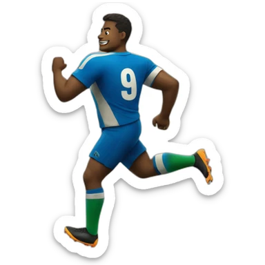 fat soccer player running sticker