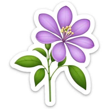 single lilac flower, straight stem sticker