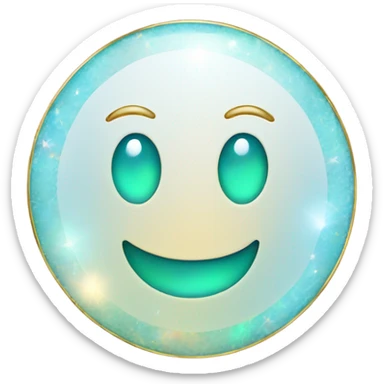 opal gemstone smiley gold outline sticker