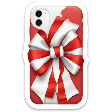 red iphone with bow sticker