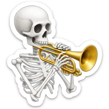trumpet skeleton sticker