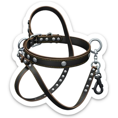 Leash – black collar with leash hanging sticker