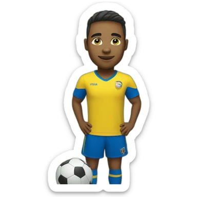 soccer player With yellow and blue t-shirt sticker
