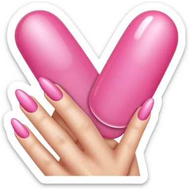 Long pink nails  sticker