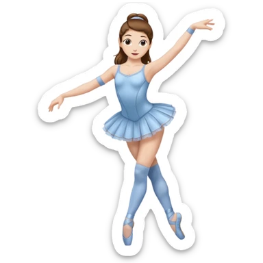 Ballet dancer in over the knee socks, leotard and long brown hair sticker
