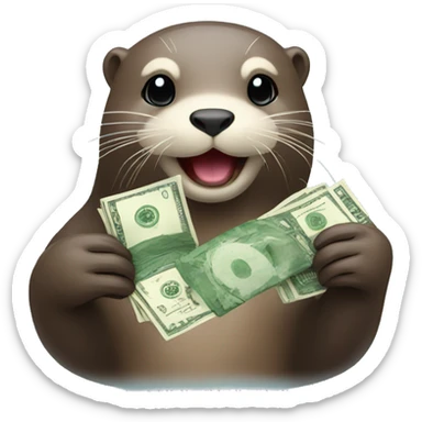 otter with money sticker