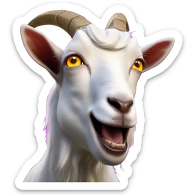 goat, laser eyes, screaming, neon laser sticker