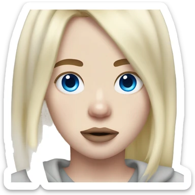 billie eilish blonde hair and blue eyes  sticker