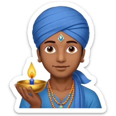 diwali man with blue turban and diwali sticker