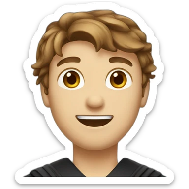 graduate Male Brown Hair Cheers emoji sticker
