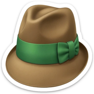 a fedora emoji with a green band sticker