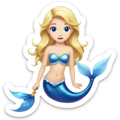 a blonde mermaid sticker