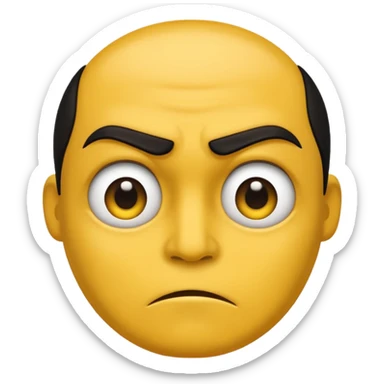 A classic yellow frowning face, but the top half is covered in a dark, sinister shadow. sticker