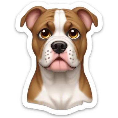 american buldog ​​with brown face sticker