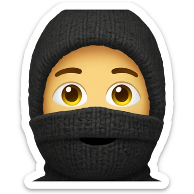 Black wool Balaclava sticker