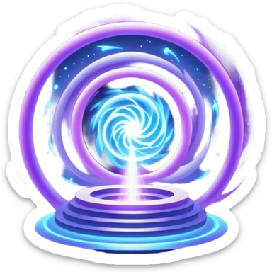 teleportation portal with swirling energy and glowing particles sticker