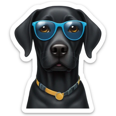 Black Labrador wearing sunglasses  sticker