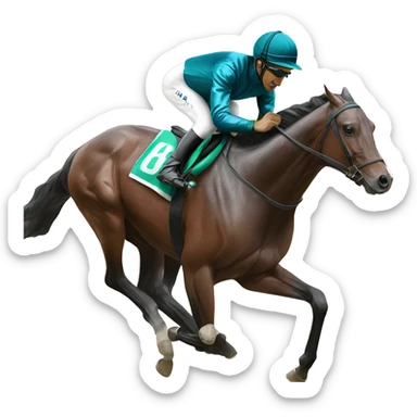 Racehorse with 3 on saddle sticker