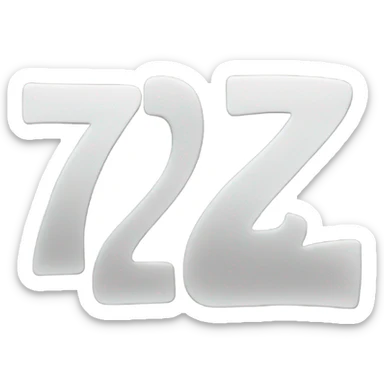 Number 72 sticker