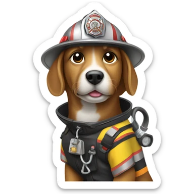 Firefighter dog sticker