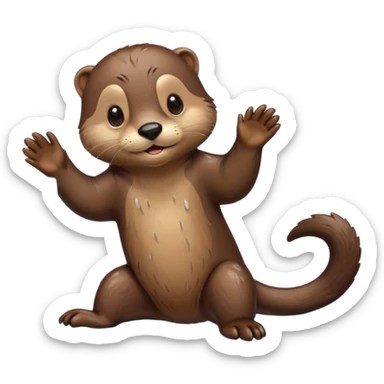 An otter posing for a painting sticker