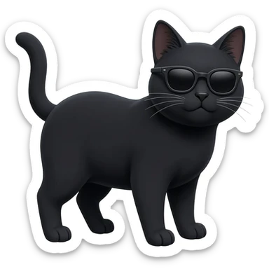 Cat wearing sunglasses sticker
