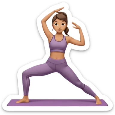 woman doing warrior yoga pose sticker