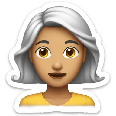 Una trigueña pelo liso  sticker