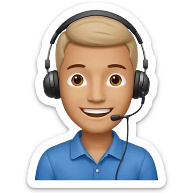 call center man sticker