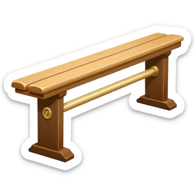 Ballet Barre, flat design emoji, with rich details, no face on objects, white background sticker