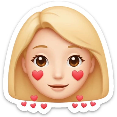 Soft love
Minimalist flat emoji face, warm gentle smile, visible soft blush, small floating hearts, romantic tender vibe, rounded vector style, transparent background sticker
