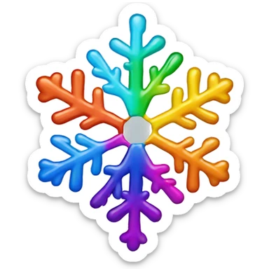 Snowflake rainbow colors sticker