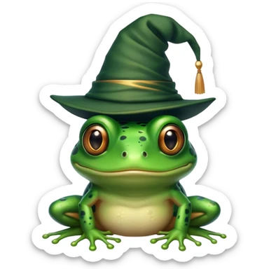 harry poter şapkası giymiş kurbağa sticker