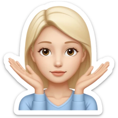 Minimal wellness-style emoji showing skin tightening,
a hand gently lifting and supporting facial skin upward,
subtle lifting gesture, smooth contours,
natural and calm look, non-medical, non-cosmetic,
no makeup, no injections, no surgery,
clean, modern, trustworthy wellness aesthetic sticker