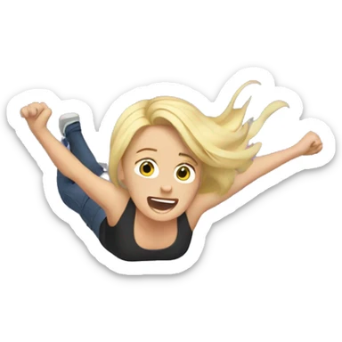 Falling blonde sticker