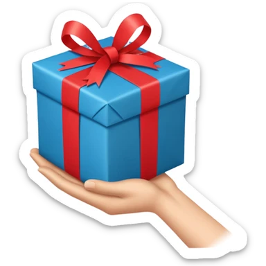 one hand extending a gift, simple, clear, no text sticker