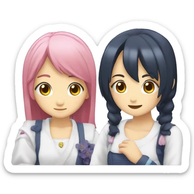 Kyoko sakura and sayaka miki emoji sticker